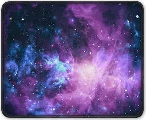 Mouse Pad Square Outer Space Mousepad Anti-Slip Rubber Mouse Mat with Durable Stitched Edge for Office Gaming Laptop Computer PC Men Women Kids 11.8 x 9.8 in Custom Galaxy & Stars Design