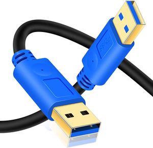 USB 3.0 A to A Male Cable 20ft,USB to USB Cable USB Male to Male Cable Double End USB Cord with Gold-Plated Connector for Hard Drive Enclosures, DVD Player, Laptop Cooler (20Ft/6M,Blue)