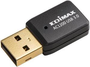 Edimax Wi-Fi 5 802.11ac Mini AC1200 Dual-Band MU-MIMO Adapter for PC, Wireless AC Mini USB 3.0 Adapter Dongle, Windows 11 Plug-n-Play, Mac OS, Linux, EW-7822UTC