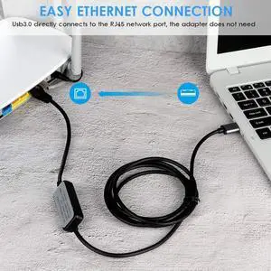 Moyina USB3.0 to RJ45 Gigabit Ethernet Network Cable for Switch, Router, Gateway, Modem with MacBook,Windows, Chromebook,Surface Pro, Linux