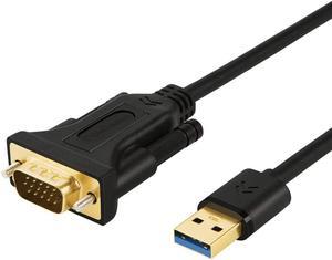 USB 3.0 to VGA Cable 6 Feet, CableCreation USB to VGA Adapter Cord 1080P @ 60Hz, External Video Card, Only Support Windows 10/8.1/8 / 7 (NO XP/Vista/Mac OS X), Black