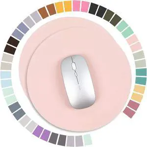 2 Pack Ultra Thin Waterproof PU Leather Mouse Pad Stitched Edges Works for Computers Laptop All Types of Mouse pad Office/Home(8.66 2 Pack Pink)