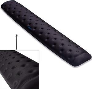 Keyboard Wrist Rest Support Cushion Pad for Computer Laptop Office Work PC Gaming - Memory Foam Gel with Massage Holes Design - Non-Slip Easy Typing Wrist Pain Relief (Black Keyboard Pad)