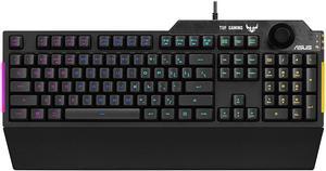 Membrane Gaming Keyboard for PC - TUF K1 | Programmable Onboard Memory | Dedicated Volume Knob Aura Sync RGB & Side Lighting | Detachable Wrist Rest | Spill-Resistant | Highly Durable | Black