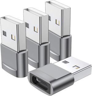 USB C Female to USB Male Adapter (4-Pack) Type C to USB A Charger Converter for iPhone 15 14 13 12 11 Plus Pro Max Samsung Galaxy S23 S22 S21 Ultra Apple iWatch Watch Series 7 8 SE AirPods iPad