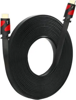 Postta Flat HDMI Cable(40 Feet) Flat HDMI 2.0 Cord Support 4K, 3D, 2160p, 1080p, Ethernet and Audio Return-Black-Red Postta Flat HDMI Cable(40 Feet) Flat HDMI 2.0 Cord Support 4K, 3D, 2160p, 1080p, Ethernet and Audio Return-Black-Red
