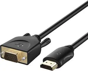 HDMI to VGA (Male to Male) Cable Compatible with Computer Desktop Laptop PC Monitor Projector HDTV and More (6 Feet)