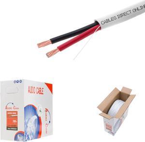 Cables Direct Online 250 feet Speaker Wire 14 Gauge CL2 Rated Indoor Low Voltage Copper Clad Aluminum (CCA) 2 Conductors Cable with Easy Pull Box  Perfect for in-Wall Installation  14/2