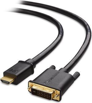 CL3 in-Wall Rated Full HD HDMI to DVI Cable 6 ft (DVI to HDMI Cable Bi-Directional HDMI to DVI-D Dual Link Cord)