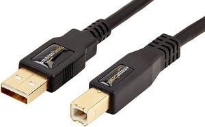 AmazonBasics USB 20 Printer Type Cable  AMale to BMale  16 Feet 48 Meters