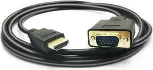 HDMI to VGA Cable 1080P HDMI Male to VGA Male M/M Video Converter Cord VGA Adapter Compatible w/HDMI Desktop Laptop DVD to 15 Pin D-SUB VGA HDTV Monitor Projector - 6Feet