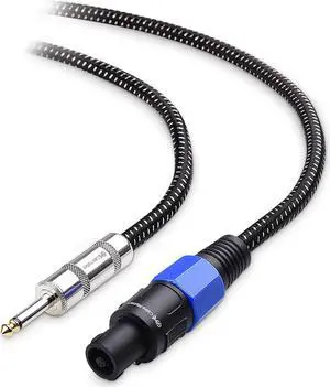 Cable Matters Premium Braided 12AWG 1/4 Inch TS to Speaker Cable Compatible with Speakon NL4FC Port - 6 Feet