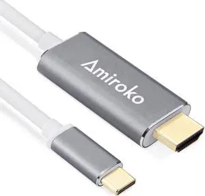 USB C to HDMI Cable 6FT USB 3.1 Type C (Thunderbolt 3 Compatible) to HDMI Adapter 4K Cable for MacBook MacBook Pro XPS 13/15 Galaxy S8/Note 8 etc to HDTV Monitor Projector - Gray USB C to HDMI Cable 6FT USB 3.1 Type C (Thunderbolt 3 Compatible) to HDMI Adapter 4K Cable for MacBook MacBook Pro XPS 13/15 Galaxy S8/Note 8 etc to HDTV Monitor Projector - Gray