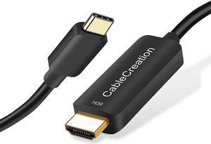 USB C to HDMI Cable Adapter 4K@60Hz HDR, CableCreation 6FT USB C to HDMI Cord, Compatible with MacBook Pro 2020, iPad Pro 2020, Surface Book 2, S20, S10 to TV, Projector, Monitor, Black