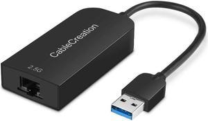 2.5G Ethernet to USB Adapter, CableCreation USB 3.0 Gigabit LAN Dongle,Wired Network to USB Convertor, Latest Internet rj45 to USB Adapter, for MacBook Windows 10,8.1, macOS X 10.6-10.15, Black