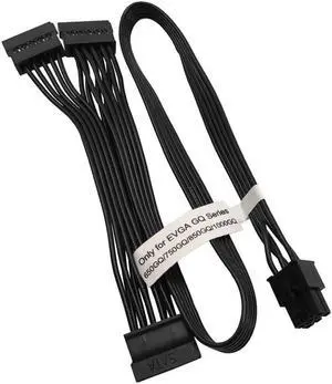 COMeap 6 Pin to 3X 15 Pin SATA Hard Drive HDD Power Adapter Cable Only for EVGA GQ Series Semi Modular PSUs 20-in(50cm)