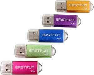 5Pcs 8GB USB Flash Drive USB 2.0 Flash Memory Stick Thumb Stick Pen(Five Mixed Colors: Blue Purple Rose Green Gold)