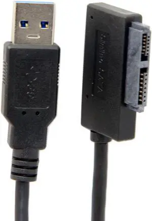 Cablecc USB 3.0 to 7+6 13pin Slimline Sata Adapter Cable for Laptop Cd DVD Rom Optical Drive