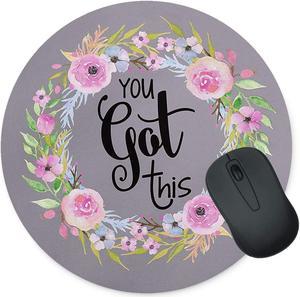 Floral Mouse Pad Neoprene Round Mouse Pad Office Computer Accessories Mouse Pad