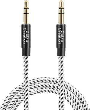 3 Feet Aux Cable 3.5mm Male to Male Auxiliary Audio Stereo Cord Compatible with Car Headphones iPods iPhones iPads Tablets Laptops Android Smart Phones& More 1M /Black & White