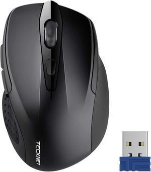 Ergonomic Wireless Optical Mouse with USB Nano Receiver for Laptop,PC,Computer,Chromebook,Notebook,6 Buttons,24 Months Battery Life, 2600 DPI, 5 Adjustment Levels