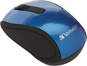 Verbatim 2.4G Wireless Mini Travel Optical Mouse with Nano Receiver for Mac and PC - Blue