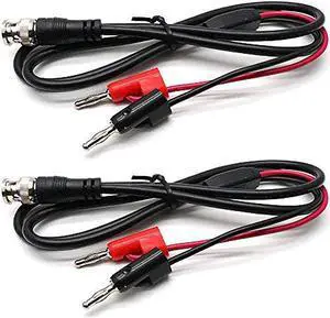 Yohii 3.3Ft BNC Male to Dual Banana Plug Test Lead Coaxial Cable for Oscilloscope - 2pcs Yohii 3.3Ft BNC Male to Dual Banana Plug Test Lead Coaxial Cable for Oscilloscope - 2pcs