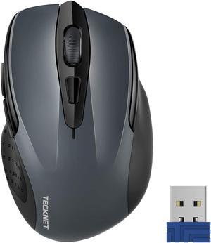 2.4G Ergonomic Wireless Optical Mouse with USB Nano Receiver for Laptop,PC,Computer,Chromebook,Notebook,6 Buttons,24 Months Battery Life,2600 DPI, 5 Adjustment Levels