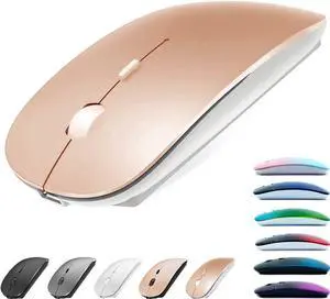 Rechargeable Bluetooth Mouse for MacBook pro/MacBook air/Laptop/iMac/ipad Wireless Mouse for MacBook pro MacBook Air/iMac/Laptop/Notebook/pc(Bluetooth Mouse/Rose Gold)