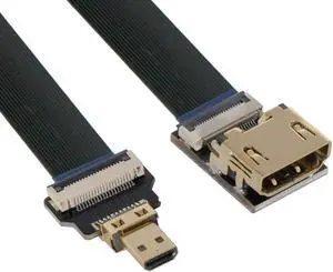 CY HDMI to Micro HDMI Cable CYFPV HDMI Female to Micro HDMI Male Extension FPC Flat Cable 1080P for FPV HDTV Multicopter Aerial Photography