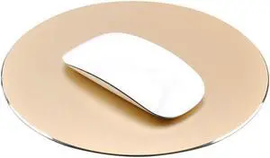 Premium Aluminum Metal Mouse Pad Mice Mat 8.66 inch (Round Champagne Gold)