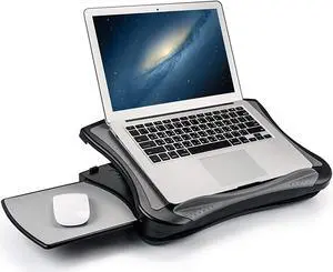MAX SMART Laptop Lap Pad Laptop Stand with Attached Mouse Pad Cushion and USB Cooling Fan Non-Slip Heat Shield Tablet Computer Stand for Sturdy Work Station for Home Office Bed Sofa Couch and Car