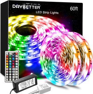 Daybetter Led Lights Color Changing Led Strip Lights with Remote Controller-60ft