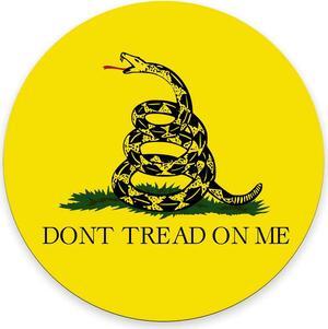 Amcove Dont Tread On Me Flag Yellow Round Mouse Pad, Washable Mousepads with Lycra Cloth, Non-Slip Rubber Base Small Mousepad, 7.9×7.9×0.12 inches