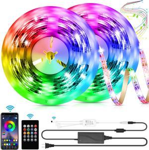 LED Strip Lights 328ft RGB LED Light Strips 300 LEDs SMD5050 Color Changing Light Strips Voice and Music Sync Smart LED Tape Lights for Home TV Bar and Party DecorationRemote Control