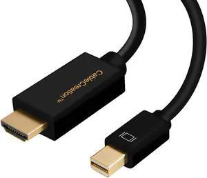 Active Mini DP to HDMI Cord 6ft, CableCreation Mini DisplayPort (DP1.2) to HDMI, 4K x 2K & 3D Audio/Video, Eyefinity Multi-Screen, Compatible with MacBook Pro, iMac 1.8 M/Black