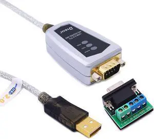 DTECH USB to RS422 RS485 Serial Port Adapter Cable with FTDI Chipset 5 Position Terminal Board for Windows 11 10 8 7 XP Mac (4 Feet)