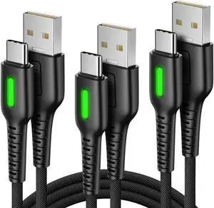 USB C Cable INIU [3 Pack 3.1A] QC 3.0 Fast Charging USB Type C Cable Nylon Braided (1.6+3.3+10ft) Phone Charger Data Cables for Samsung Galaxy S20 S10 S9 S8 Plus Note 10 9 LG Google Pixel Moto Etc