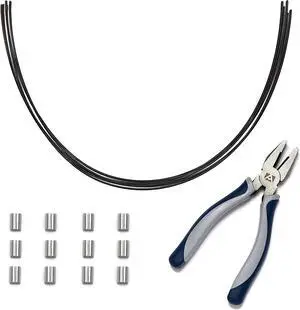 Cable Organization, DIY Tether Kit - Customizable Cable Tethers for Computers, Adapters & Dongles - Easy Self Installation Tether Cables with Free Crimping Tool (Black 60 Pk, 12 inch)
