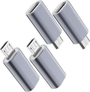 USB C to Micro USB Adapter, (4-Pack) Type C Female to Micro USB Male Convert Connector Support Charge Data Sync Compatible with Samsung Galaxy S7 S7 Edge, Nexus 5 6 and Micro USB Devices(Grey)