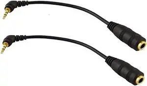 2Pack 6 inch 3-Pole 2.5mm Male Right Angle to 3.5mm Female Headset Audio Adapter Cable Extender Stereo Jack (2pack) 2Pack 6 inch 3-Pole 2.5mm Male Right Angle to 3.5mm Female Headset Audio Adapter Cable Extender Stereo Jack (2pack)