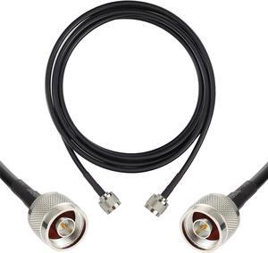 GEMEK 10ft N Male to N Male Pure Copper Cable, Low Loss Extension Coaxial for 3G/4G/5G/6G/LTE/ADS-B/Ham/GPS/WiFi/RF Radio to Antenna or Surge Arrester Use (50 Ohm Not for TV), Welcome to consult