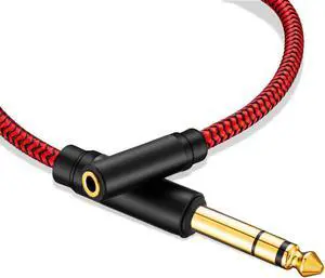 6.35 Male to Female 3.5 Headphones Adapter 10Ft TRS 1/4 to 3.5mm Stereo Cord 6.35mm 1/4 Male to 3.5mm 1/8 Female for Amplifiers Guitar Amp Piano Home Theater Devices or Mixing Console(10Ft/3M)