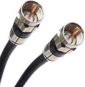 50ft BLACK 3x shields Indoor Outdoor RG6 Coaxial Cable NICKELPLATED BRASS CONNECTOR 75 Ohm Satellite TV Broadband Internet Ham Radio OTA HD Antenna Coax Assembled in USA PHAT SATELLITE