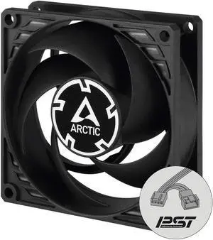 ARCTIC P8 PWM PST - 80 mm Case Fan with PWM Sharing Technology (PST), Pressure-optimised, Quiet Motor, Computer, Fan Speed: 200-3000 RPM - Black