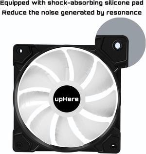 upHere 120mm Case Fan,Support 5V ARGB Addressable Motherboard SYNC,Colorful Cooler Speed Adjustable with Fan Control Hub for PC Cases, CPU Coolers,Radiators System,6-Pack,SR12-06-6