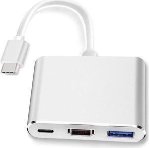 USB-C to HDMI Adapter (Supports 4K / 30Hz) - Type- C 3 in 1 Converter Cable for 2017/2018 MacBook Pro MacBook Mac Pro iMac Chromebook & More USB 3.0 Type-C Devices