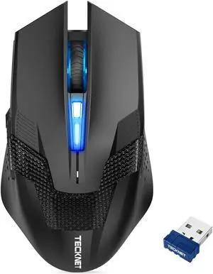 TeckNet Wireless Gaming Mouse with USB Nano Receiver 2.4GHZ Up to 4800DPI Wireless Computer Mice with 8 Buttons Ergonomic Design (Not for Programmable) Professional PC Gaming Cordless Mouse Mice