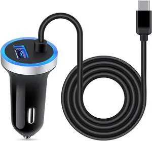 USB C Car Charger 3.4A Fast Charging Car Adapter+3ft Type C Cable for  Galaxy S25 S24 S23 S22 S21 S20 S10 Note 20 A10E A20 A50 A51 A71 LG Stylo 6/5/4 G7 V60 ThinQ Moto G8 G7 Google Pixel 4 3a
