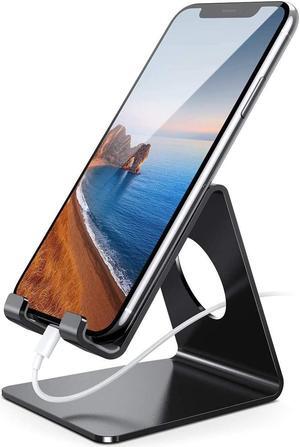 Lamicall Cell Phone Stand, Phone Dock: Cradle, Holder, Stand for Office Desk - Black, Welcome to consult